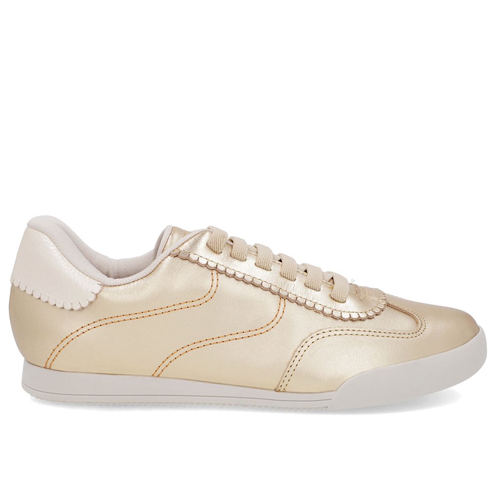 Tênis Dourado Couro