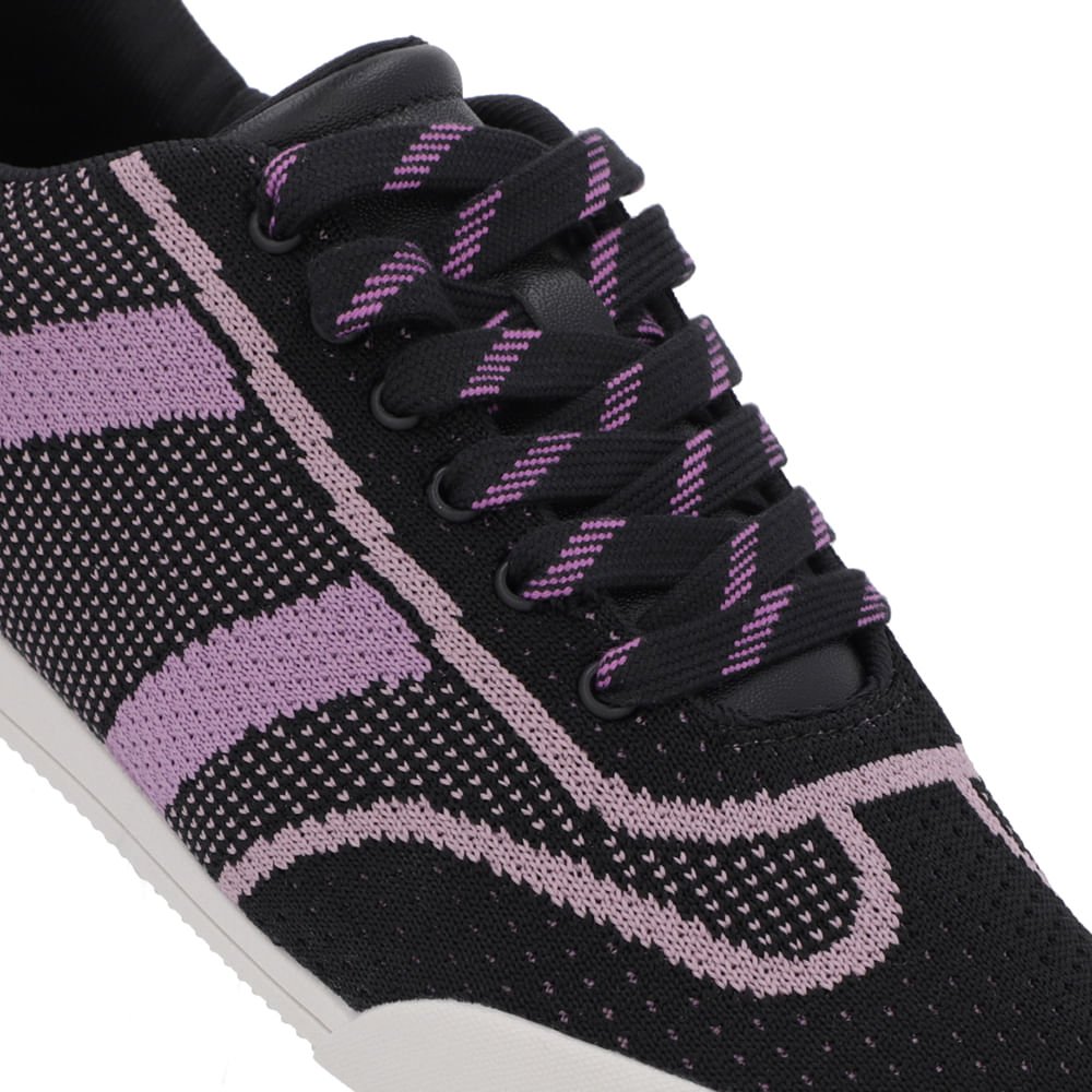 Tênis Cadarço Preto Tecido Preto 4