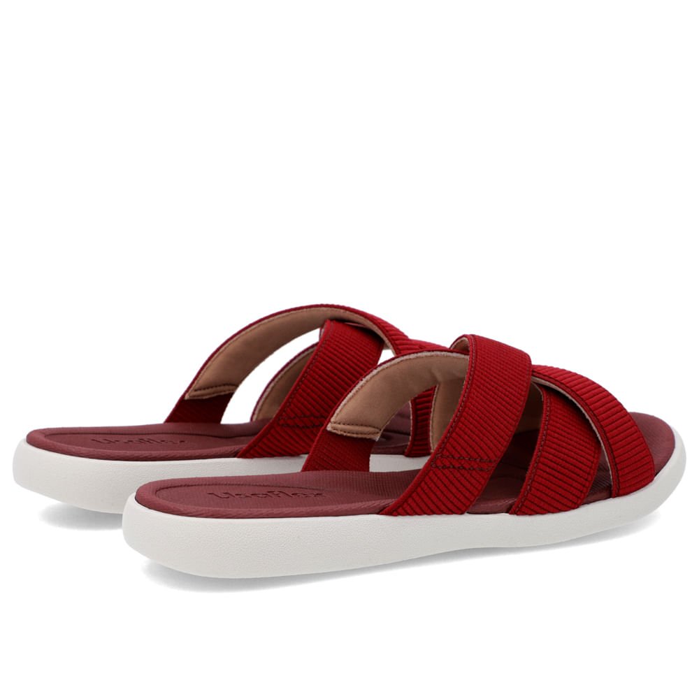 Tamanco Salto Rasteiro Elástico Vermelho Vermelho 3