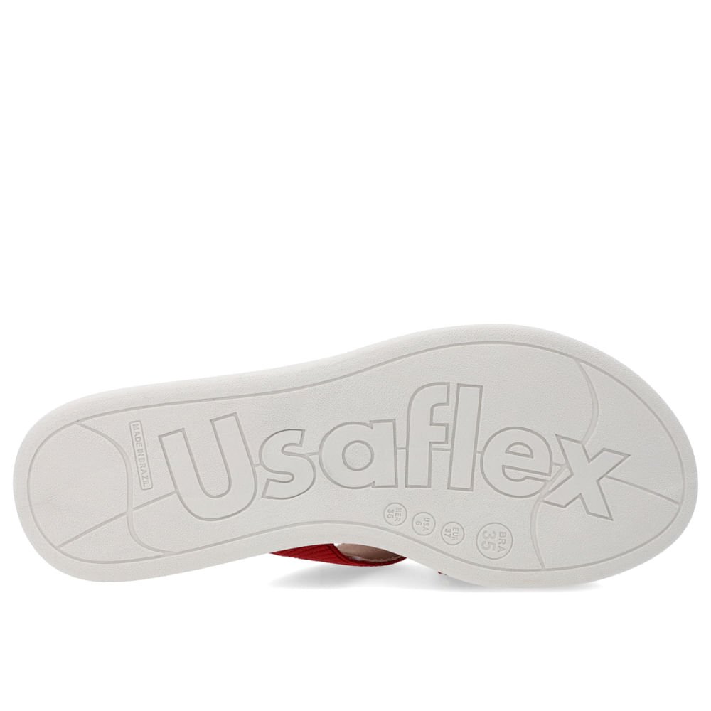 Tamanco Salto Rasteiro Elástico Vermelho Vermelho 5