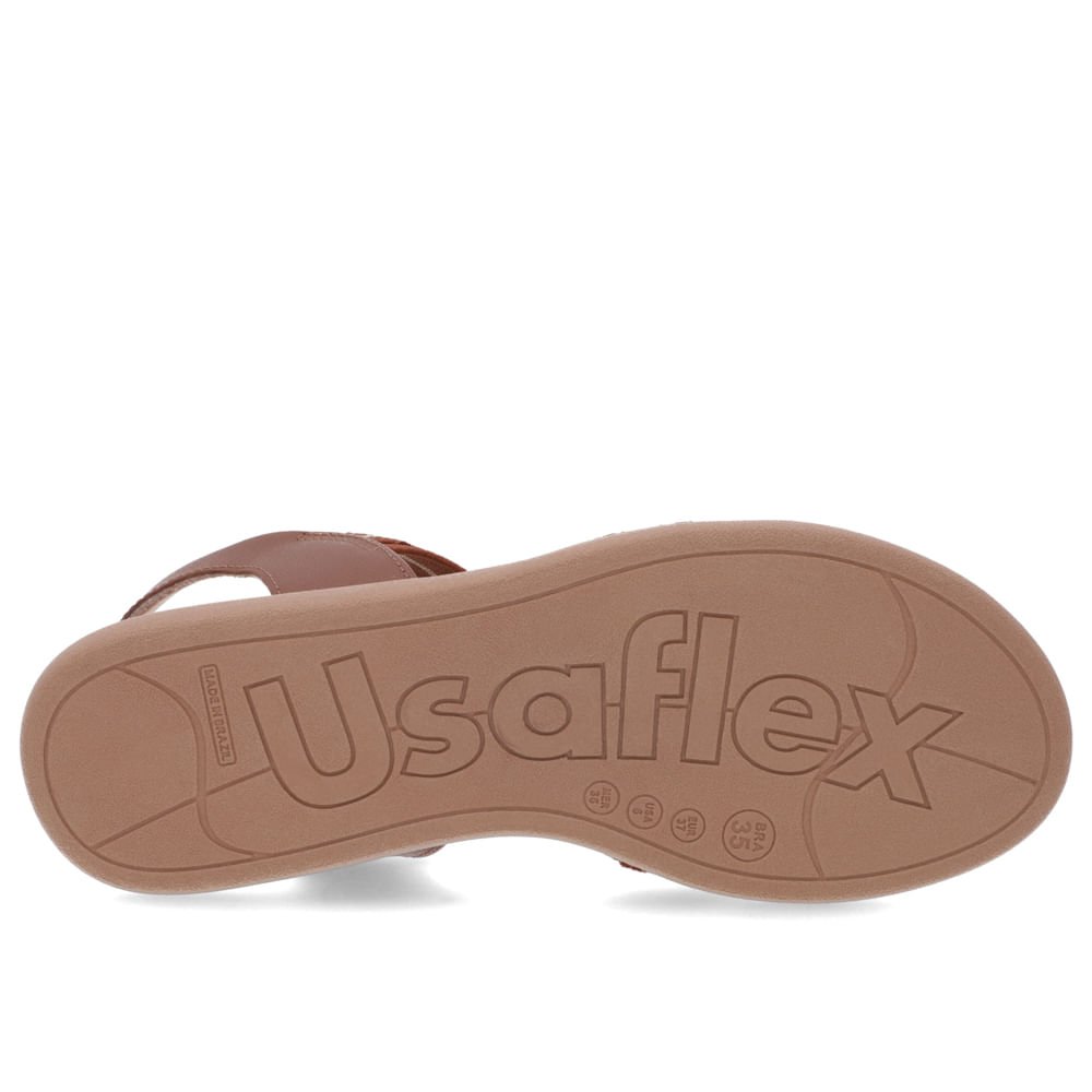 Sandália Salto Rasteiro Elástico Marrom Detalhes Marrom 5