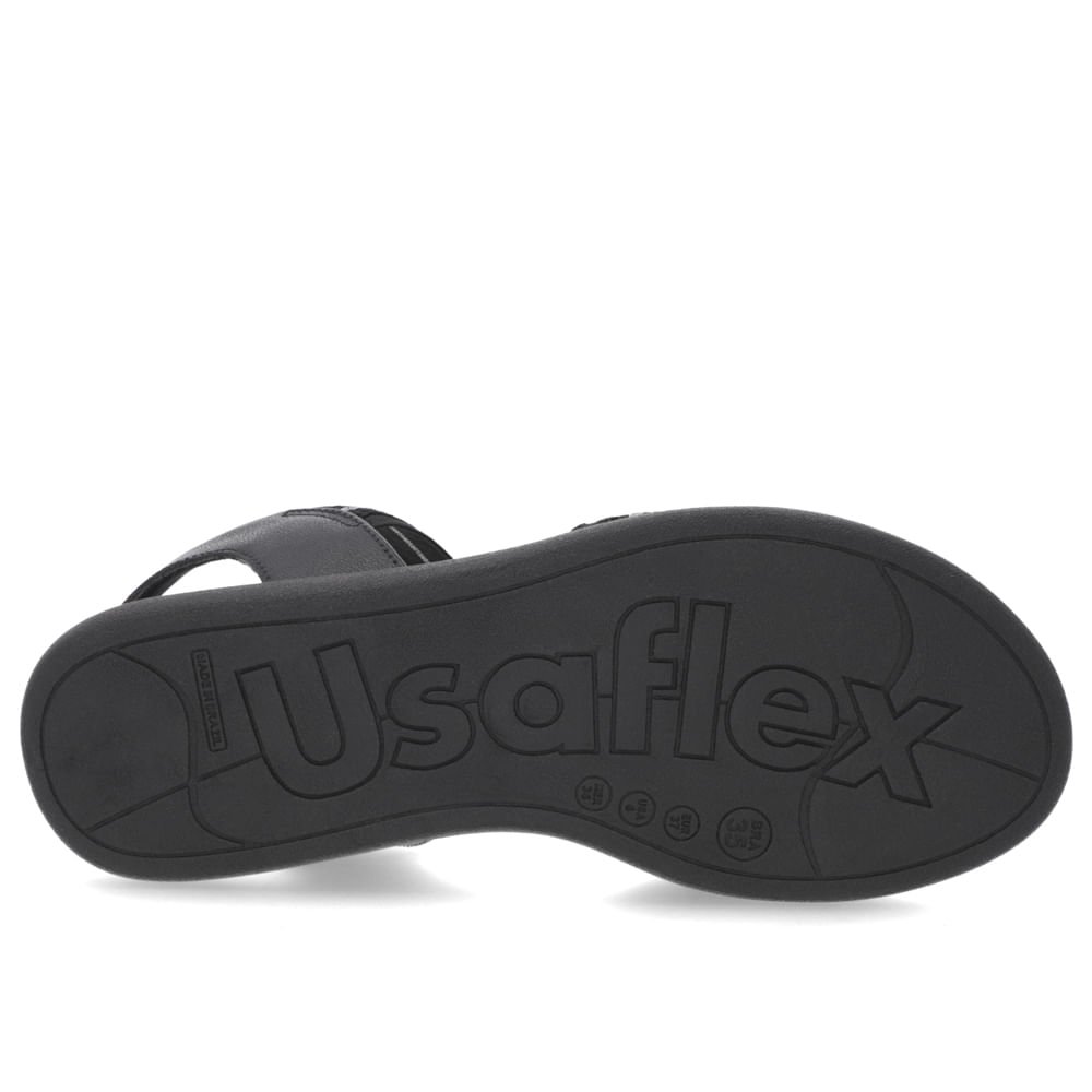 Sandália Salto Rasteiro Elástico Preto Detalhes Preto 5