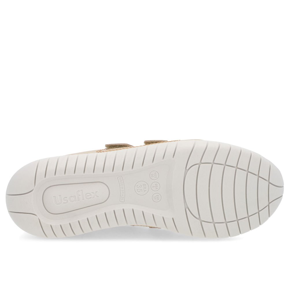 Tênis Fecho-Flex Dourado Couro Dourado 5