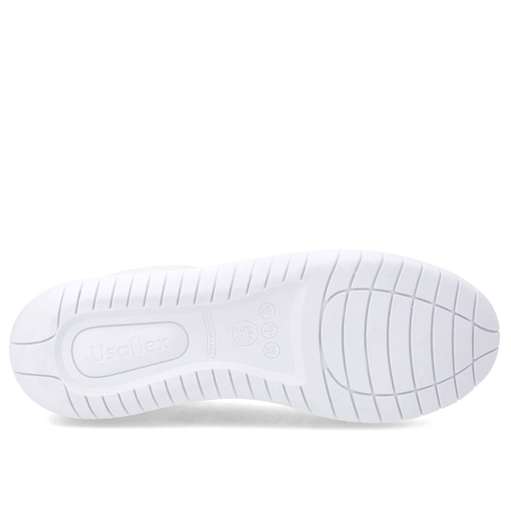 Tênis Couro Branco Fechamento Elástico Branco 5