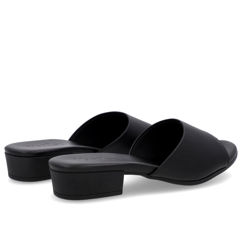 Tamanco Salto Baixo Bloco Couro Preto Preto 3