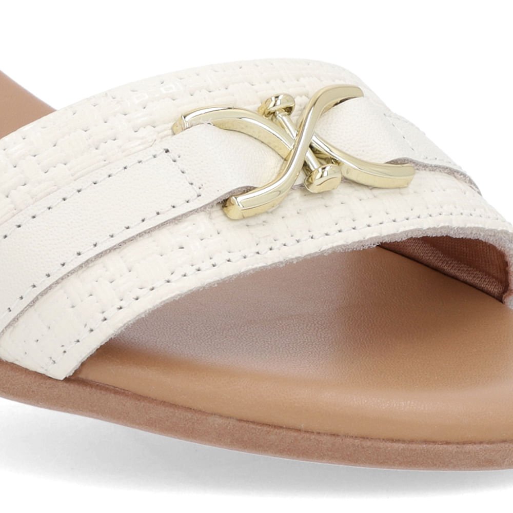 Sandália Salto Baixo Bloco Couro Branco Branco 4