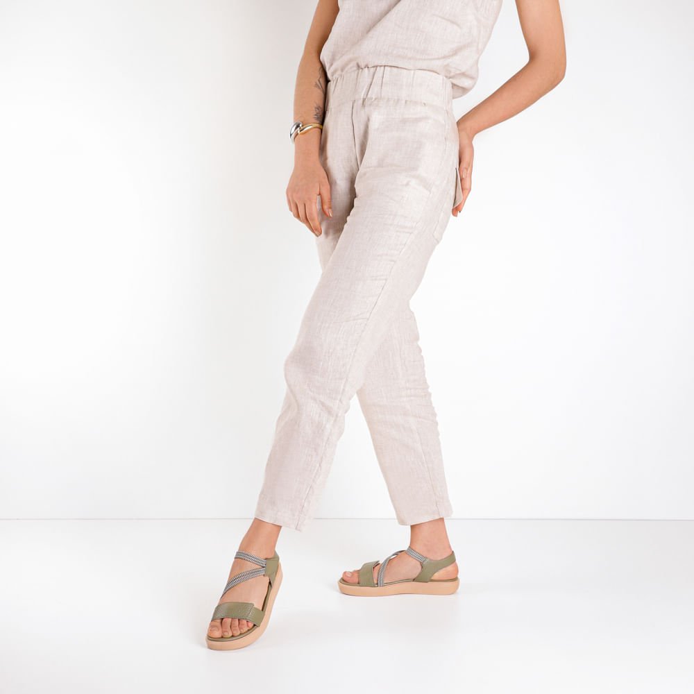 Sandália Plataforma Couro Verde Fecho-Flex Verde 4