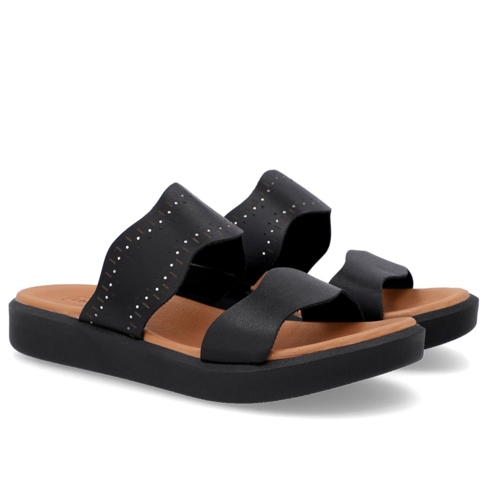 Tamanco Plataforma Couro Preto Preto 2