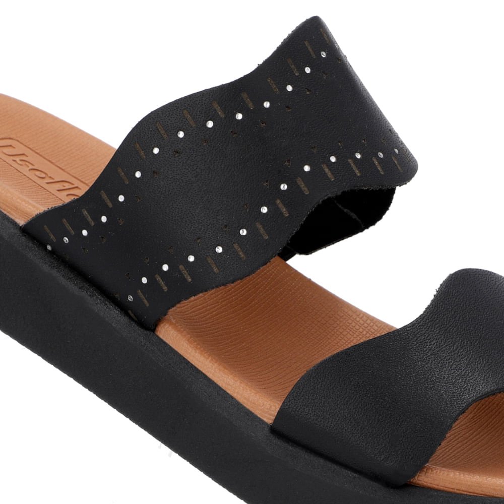 Tamanco Plataforma Couro Preto Preto 4