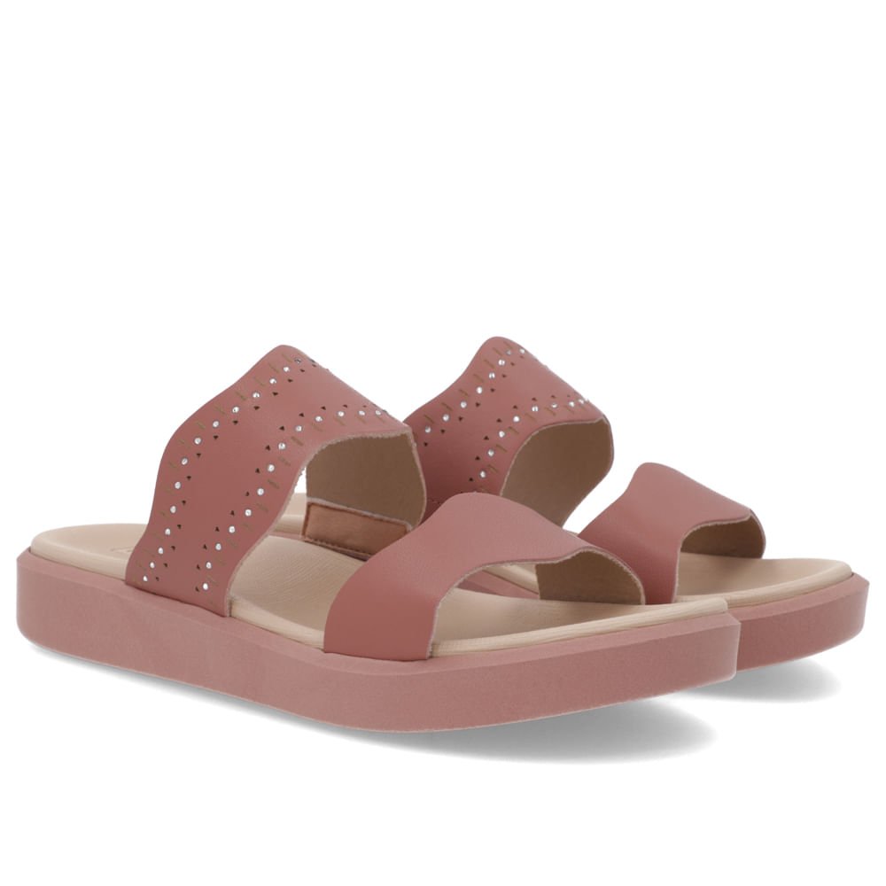 Tamanco Plataforma Couro Rosa Marrom 2