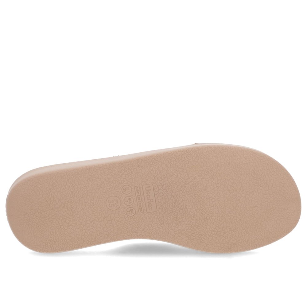 Tamanco Plataforma Tira Cruzada Couro Marrom Bege 5