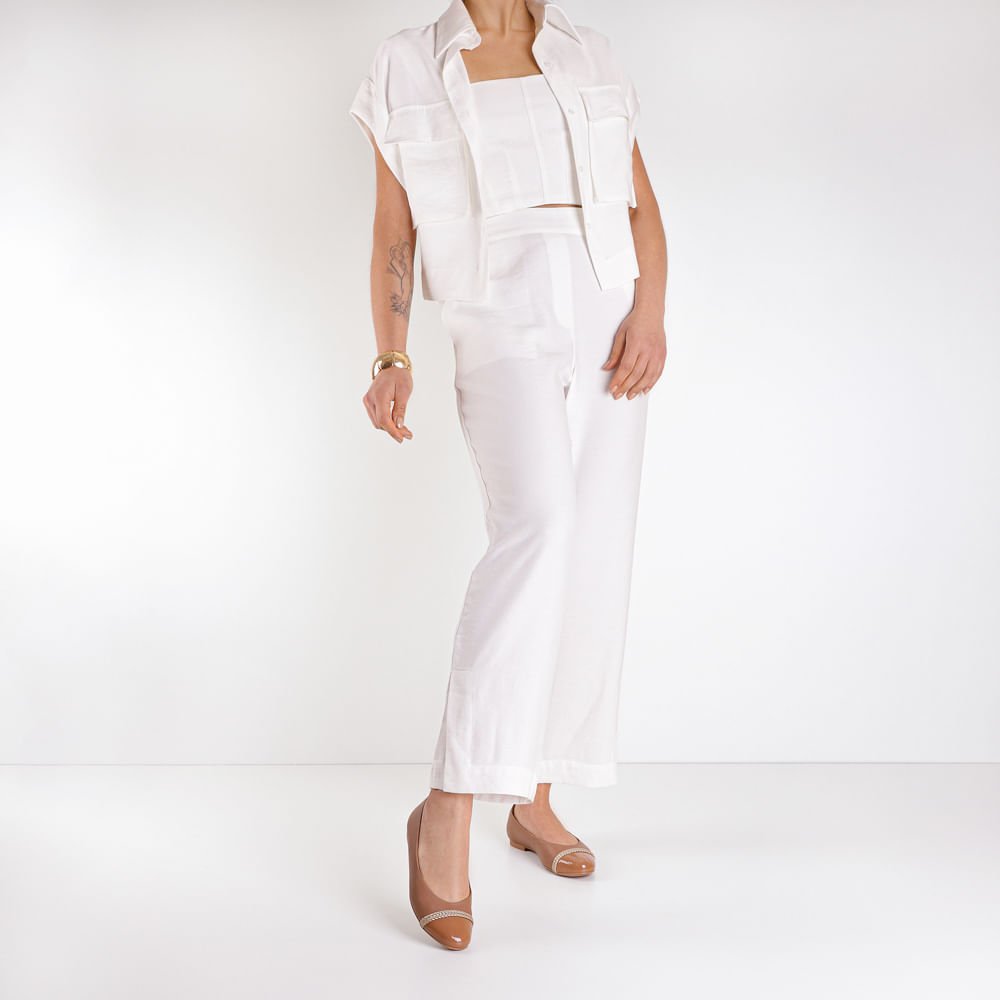 Sapatilha Couro Marrom Salto Rasteiro Tira Trançada Marrom 4