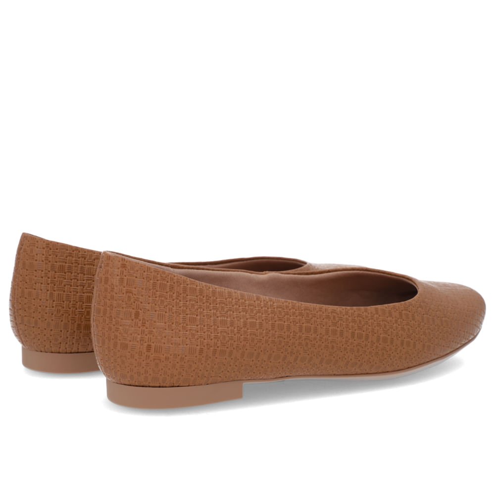 Sapatilha Couro Tramada Marrom Bico Redondo Marrom 3