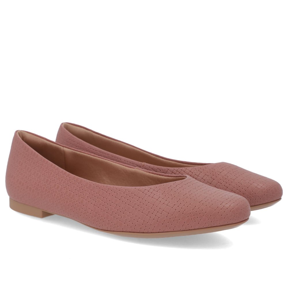 Sapatilha Couro Tramada Rosa Bico Redondo Marrom 2