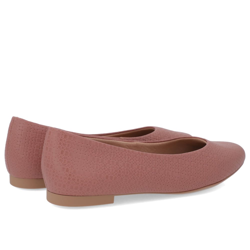 Sapatilha Couro Tramada Rosa Bico Redondo Marrom 3