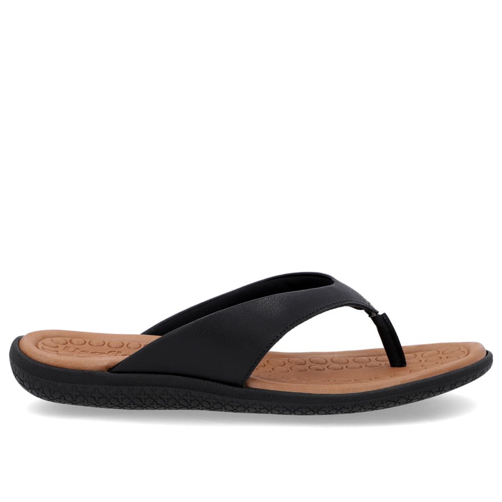 Chinelo Básico Couro Preto Liso