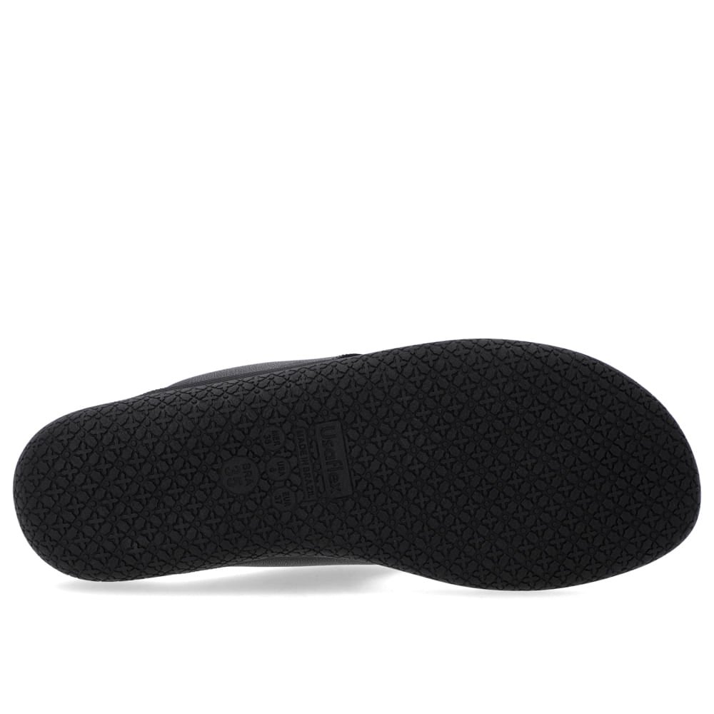 Chinelo Básico Couro Preto Liso Preto 5