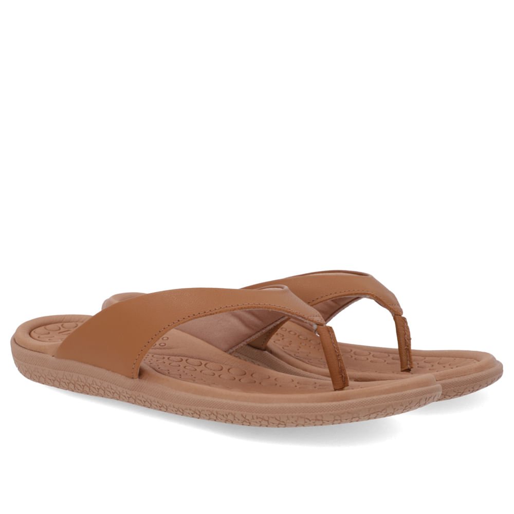 Chinelo Básico Couro Marrom Liso Marrom 2