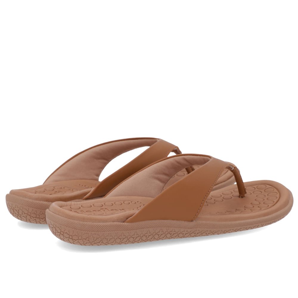 Chinelo Básico Couro Marrom Liso Marrom 3