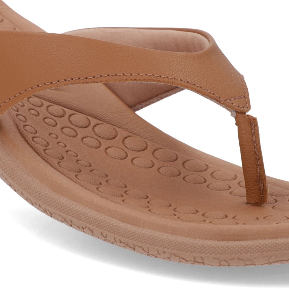 Chinelo Básico Couro Marrom Liso Marrom 4