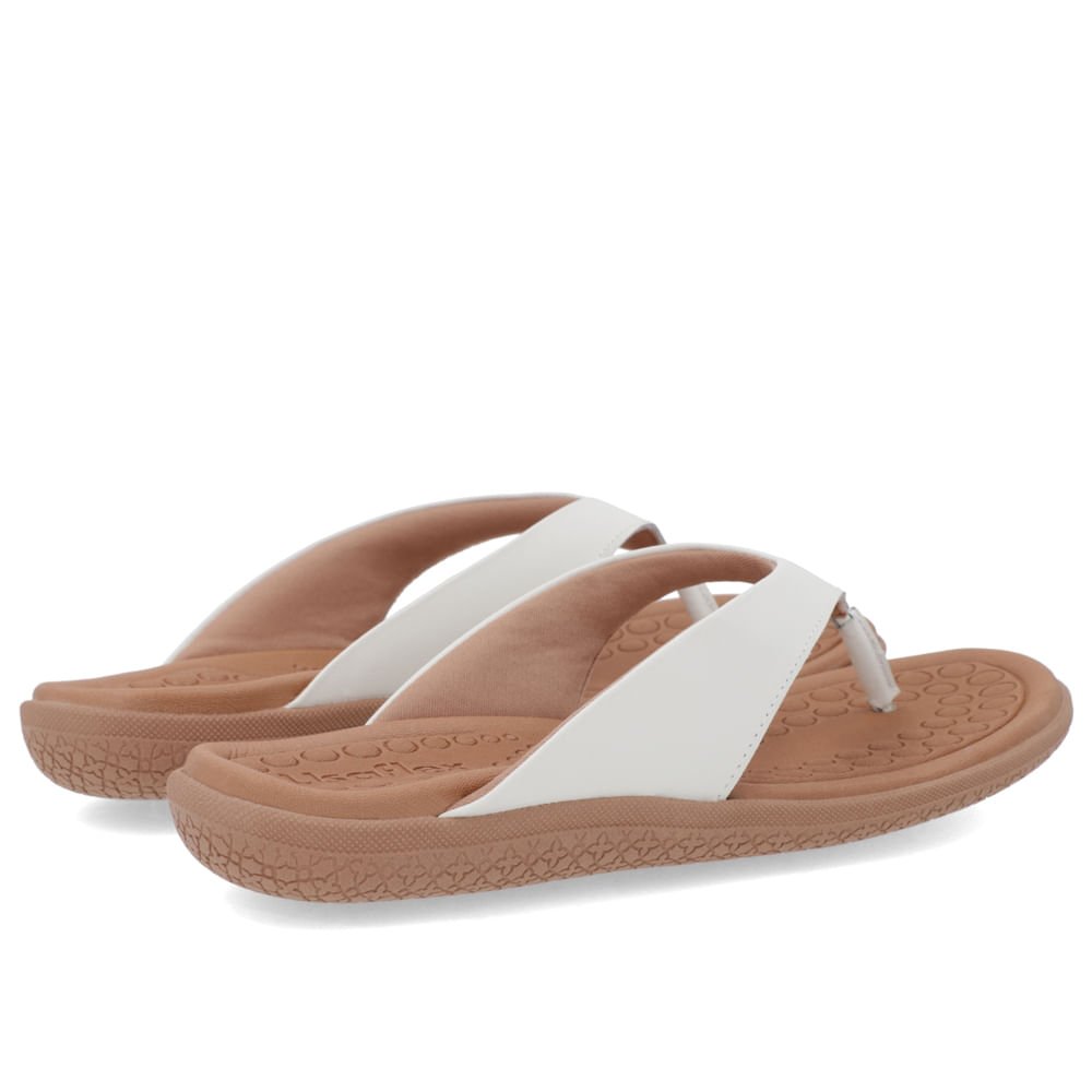 Chinelo Básico Couro Branco Liso Branco 3