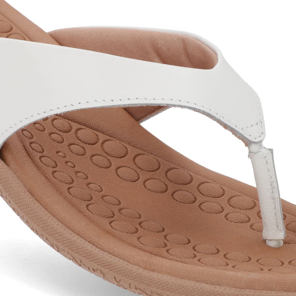 Chinelo Básico Couro Branco Liso Branco 4
