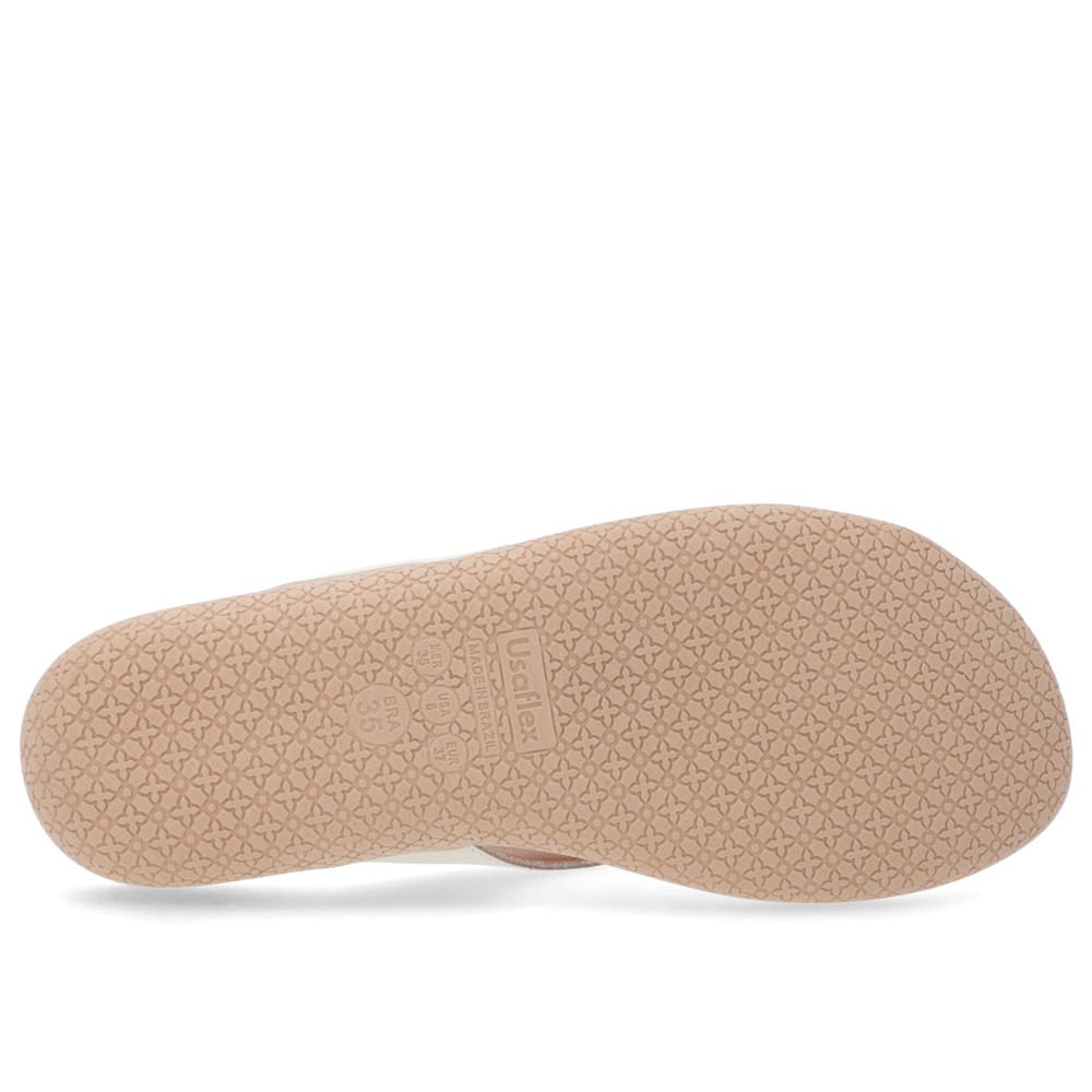 Chinelo Salto Baixo Couro Branco Enfeite Branco 5