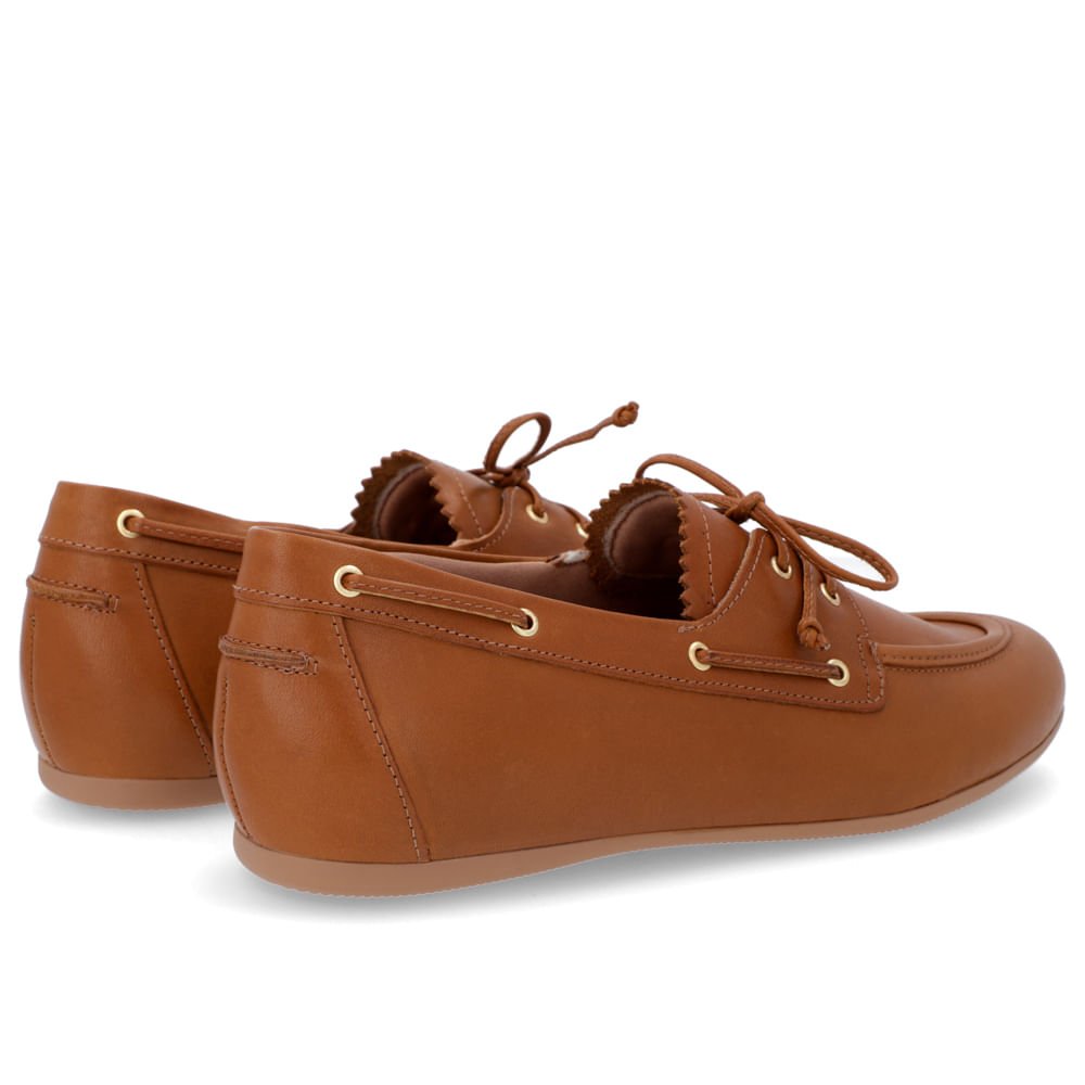 Mocassim Retrô Marrom Tan Couro Amarração Marrom 3