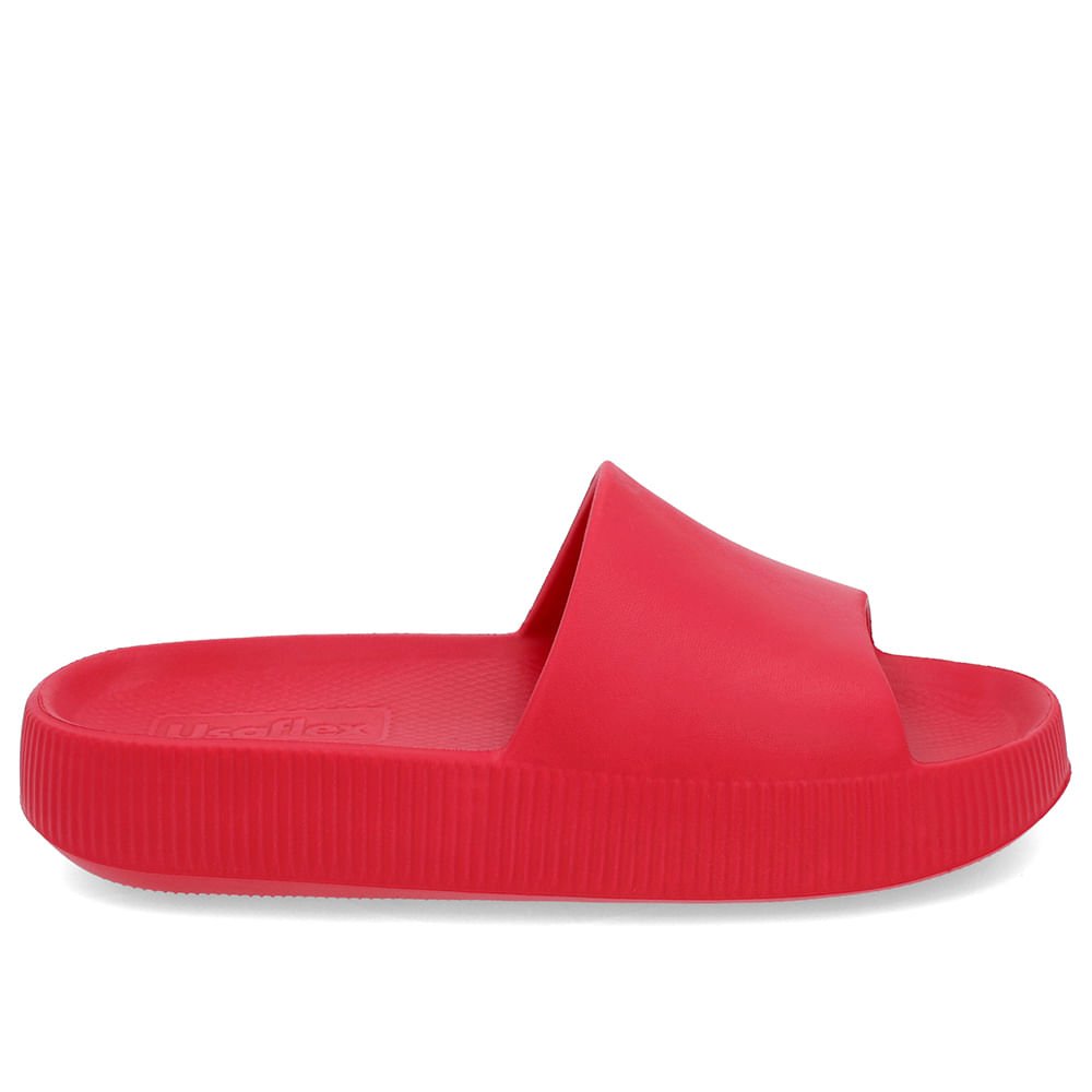 Chinelo Slide Vermelho Poofy Salto Plataforma Eva