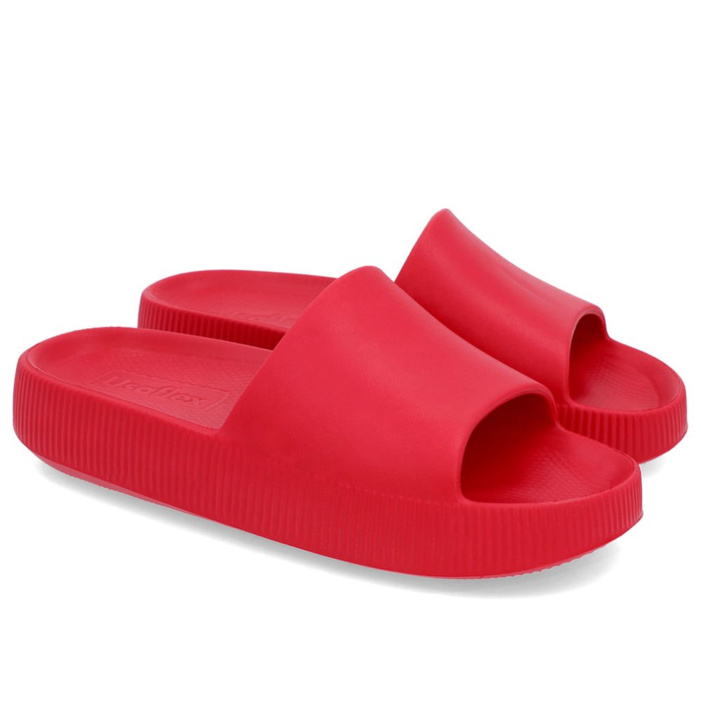 Chinelo Slide Vermelho Poofy Salto Plataforma Eva Vermelho 2
