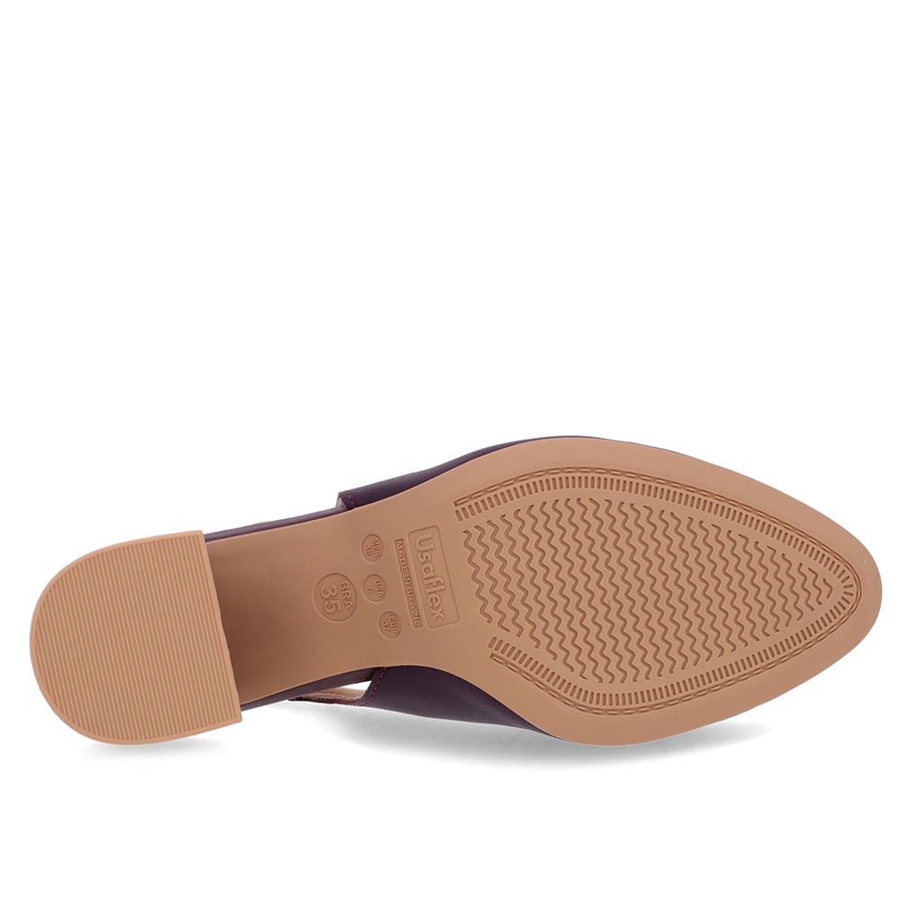 Slingback Roxo Salto Bloco Couro Roxo 5