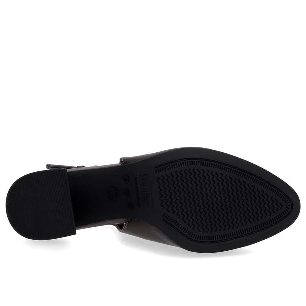 Slingback Marrom Salto Bloco Couro Marrom 5