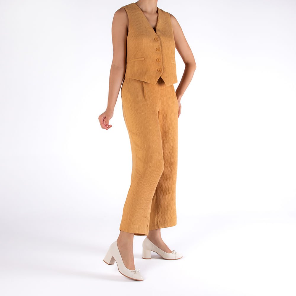 Scarpin Salto Bloco Couro Branco Marfim Bico Verniz Branco 4