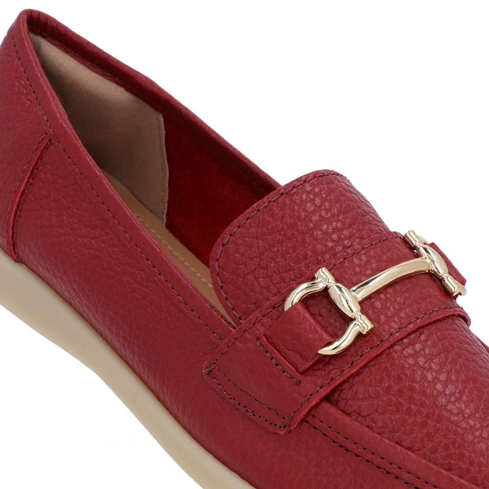 Loafer Urbano Vermelho Couro Bridão Vermelho 4