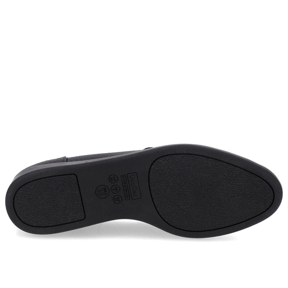 Loafer Casual Preto Couro Tira Preto 5