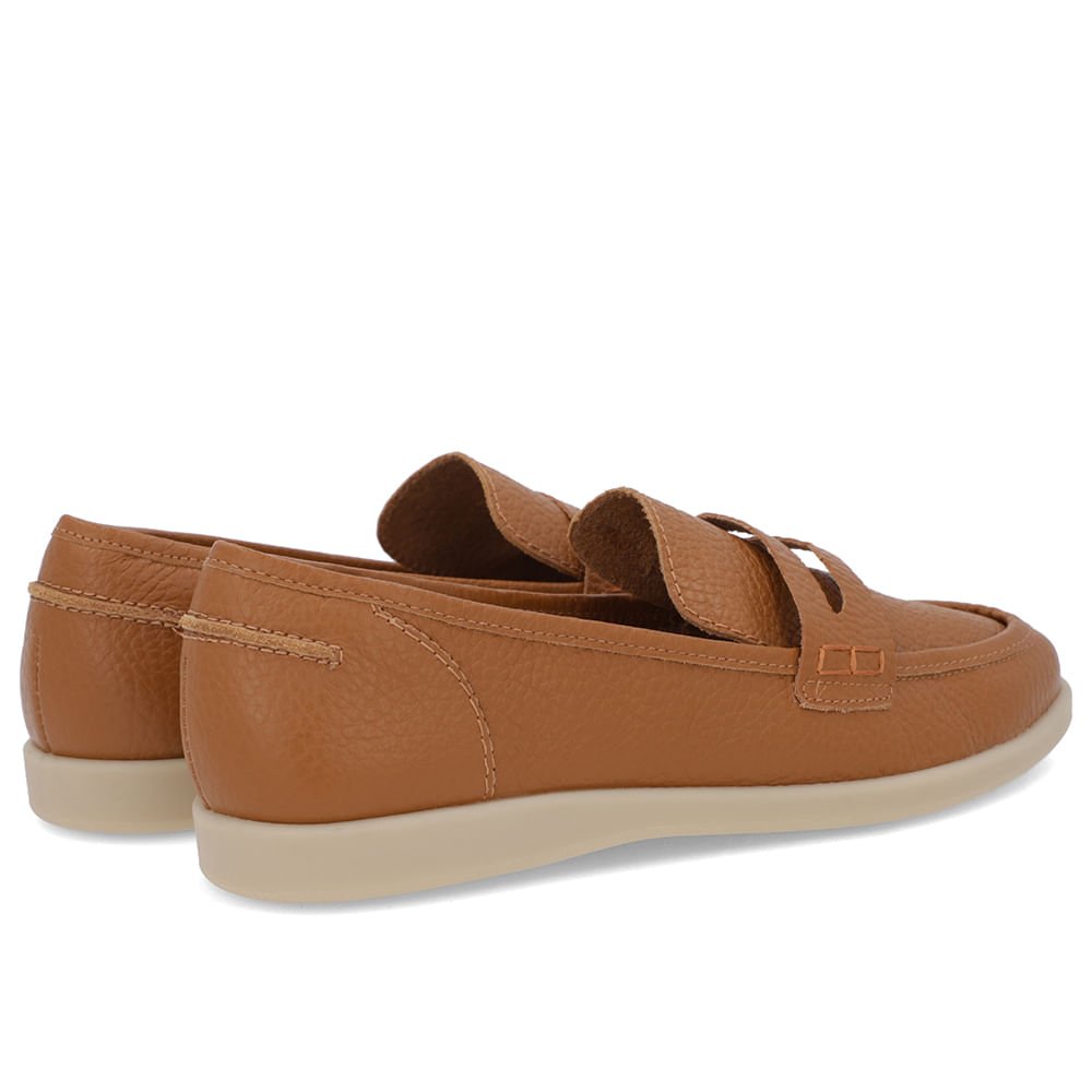 Loafer Casual Marrom Couro Tira Marrom 3