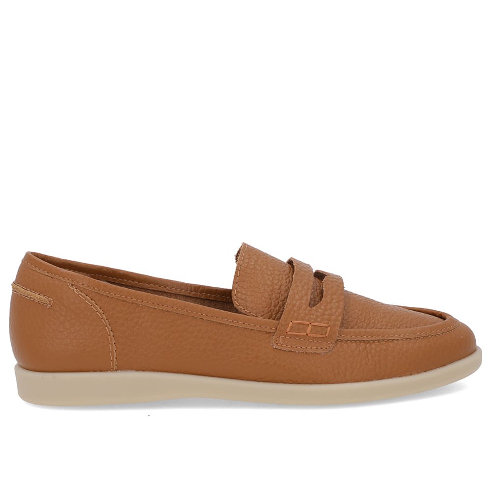 Loafer Casual Marrom Couro Tira