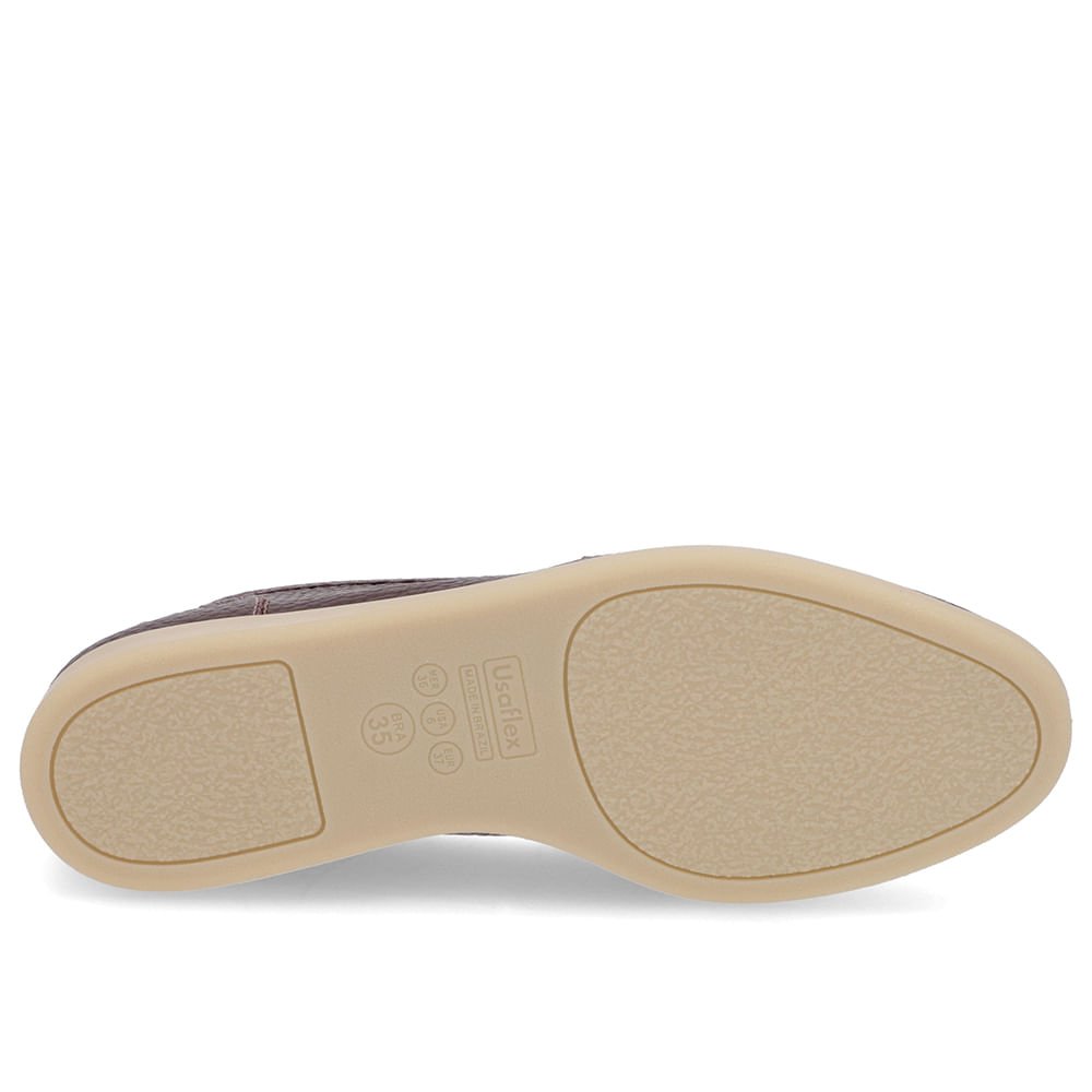 Loafer Casual Marrom Pinhão Couro Tira Marrom 5