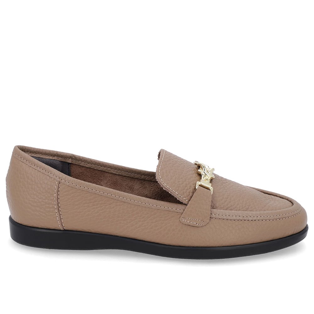 Loafer Casual Marrom Couro Tira