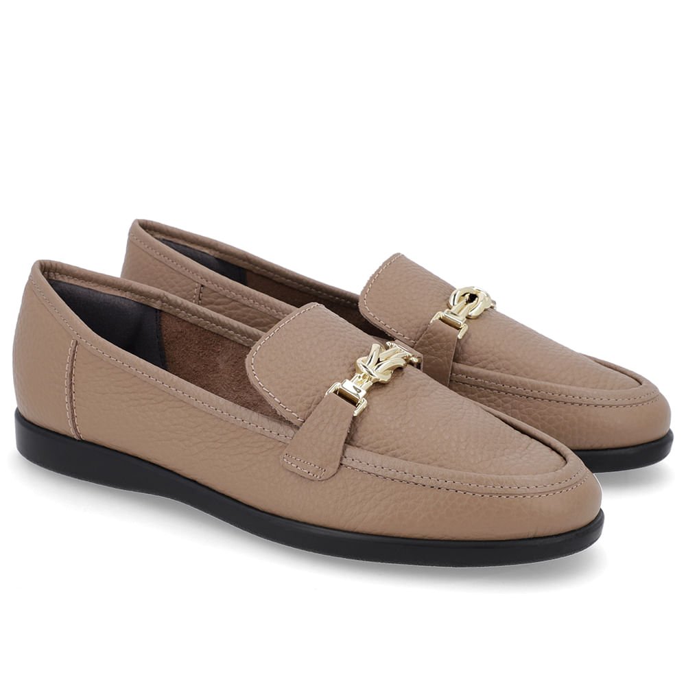 Loafer Casual Marrom Couro Tira Marrom 2