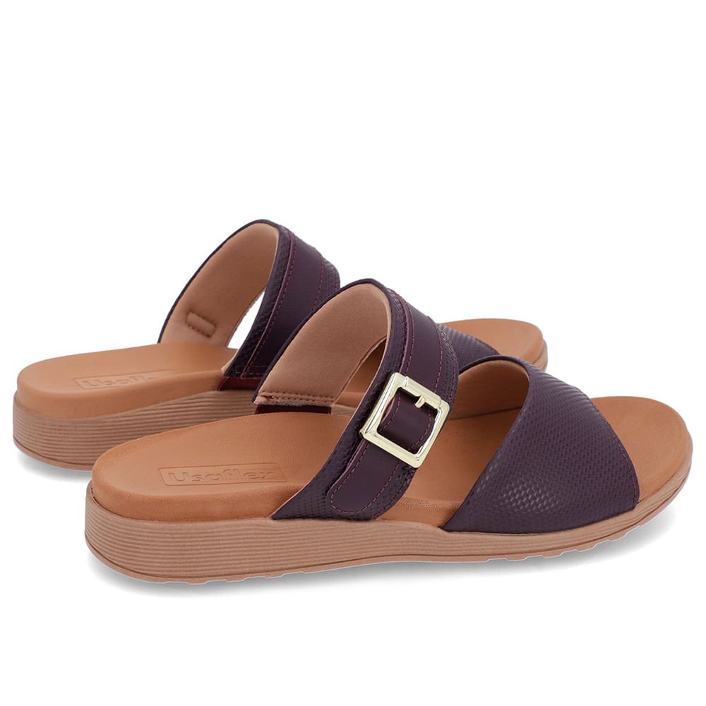 Slide Roxo Couro Plataforma Fivela Roxo 3