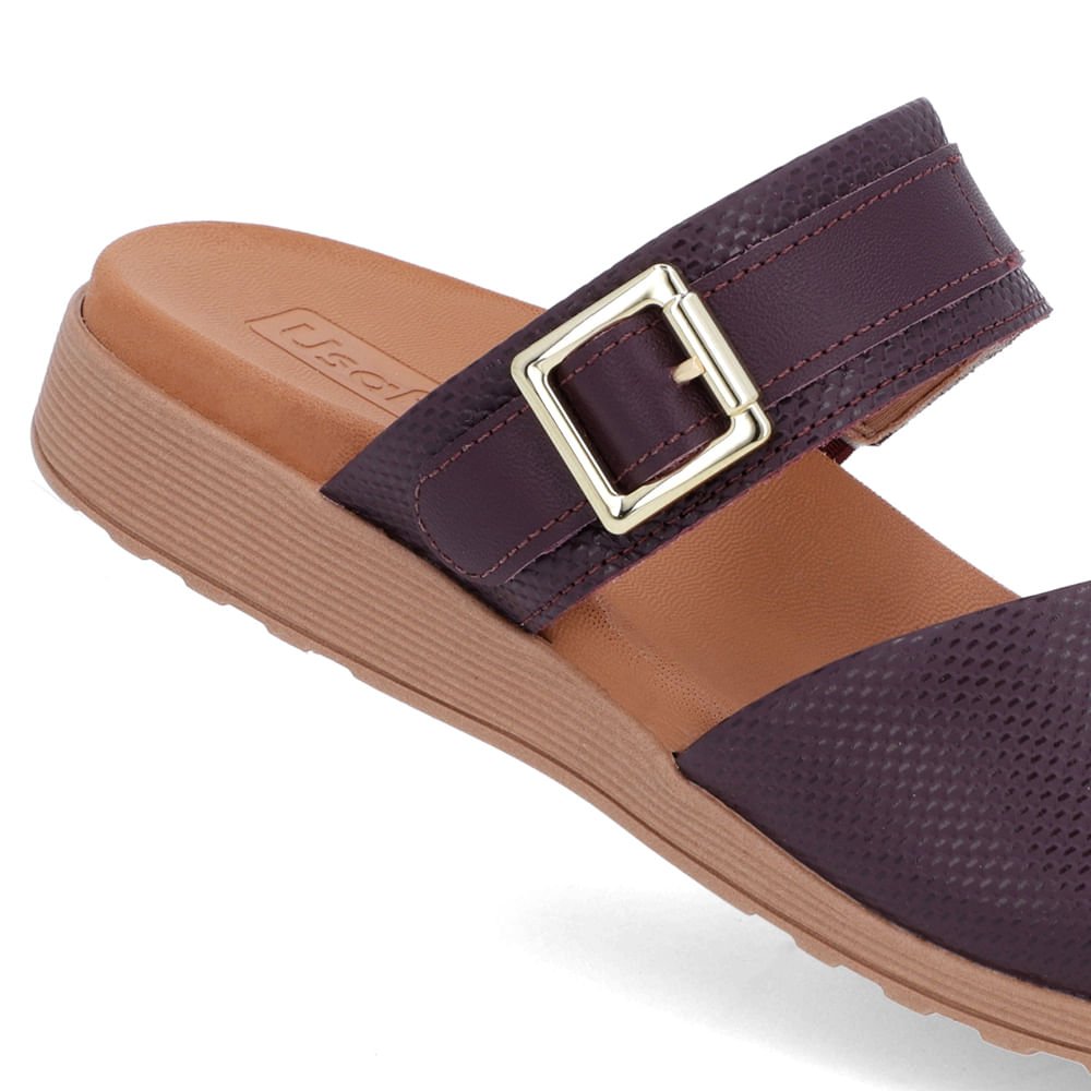 Slide Roxo Couro Plataforma Fivela Roxo 4