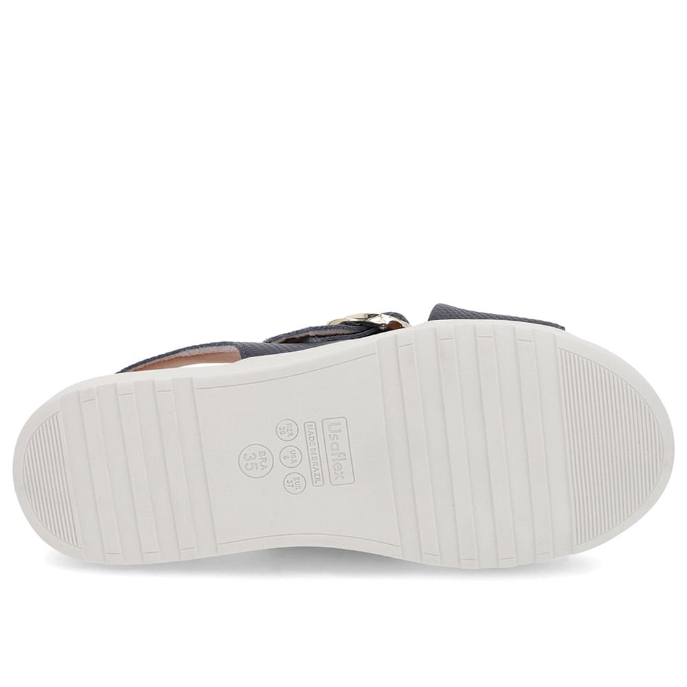 Sandália Tira Cruzada Couro Azul Azul 5