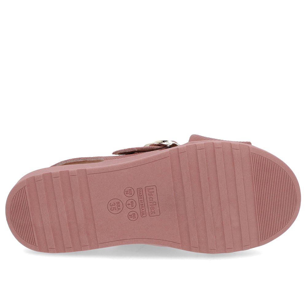 Sandália Tira Cruzada Couro Rosa Rosa 5