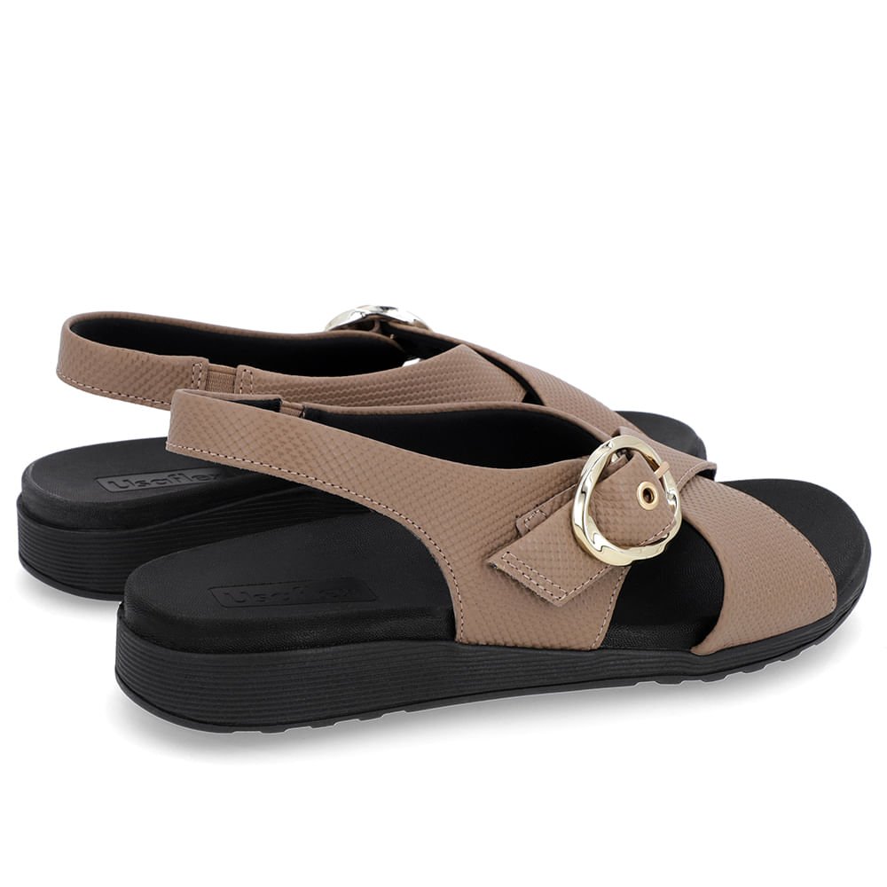 Sandália Tira Cruzada Couro Marrom Marrom 3