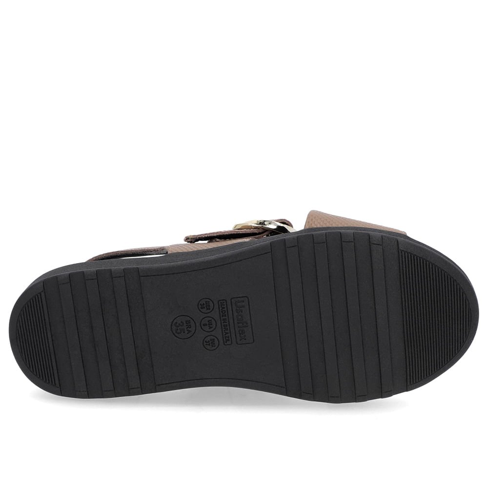 Sandália Tira Cruzada Couro Marrom Marrom 5