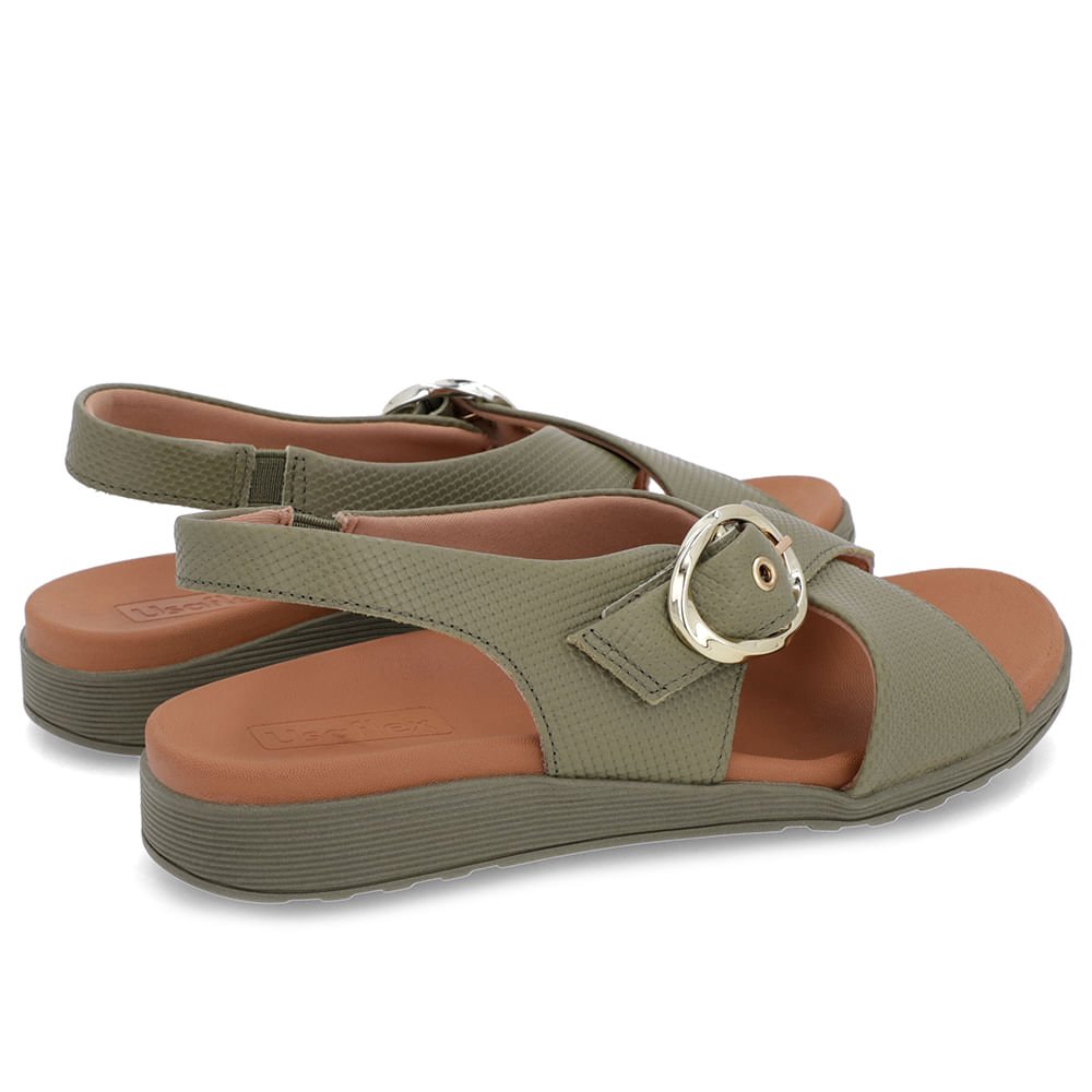 Sandália Tira Cruzada Couro Verde Verde 3