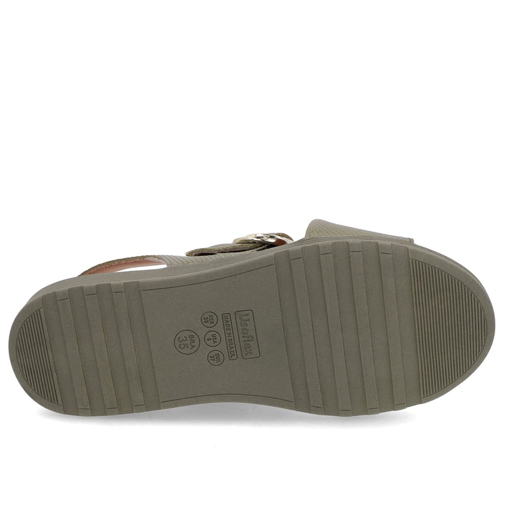 Sandália Tira Cruzada Couro Verde Verde 5