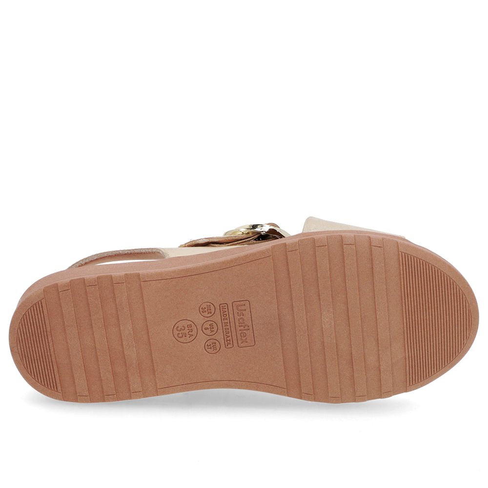 Sandália Tira Cruzada Couro Dourado Dourado 5