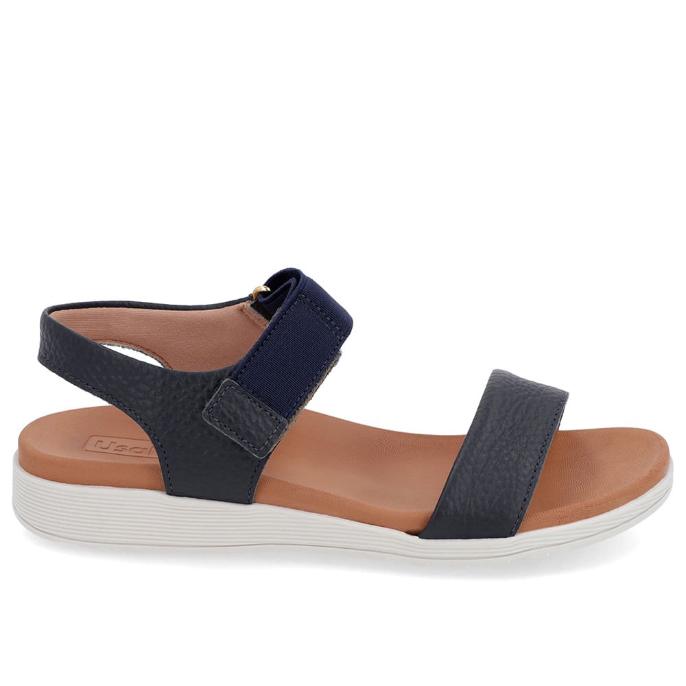 Sandália Casual Couro Azul